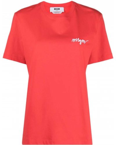 Тениска с принт Msgm червено