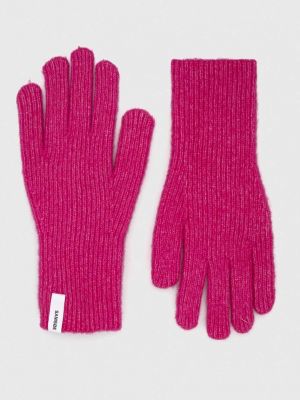 Vlněné rukavice Samsøe Samsøe růžové