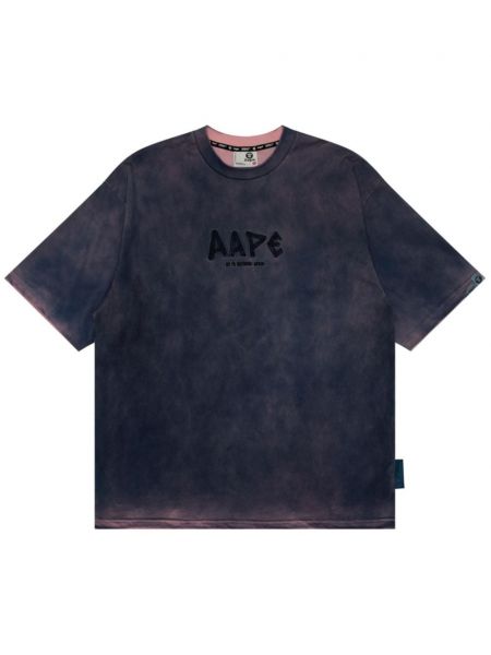Medvilninis siuvinėtas marškinėliai Aape By *a Bathing Ape® mėlyna