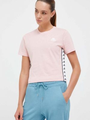 Pamučna majica Kappa ružičasta