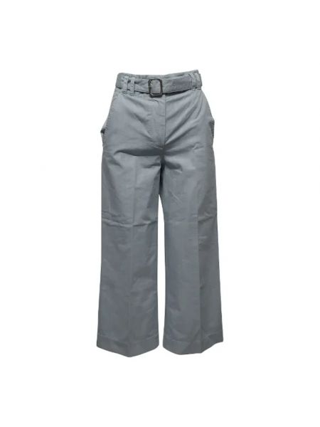 Szerokie spodnie bawełniane Proenza Schouler Pre-owned niebieskie