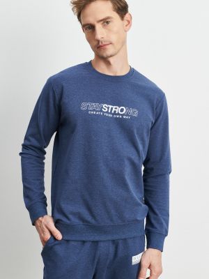 Slim fit džemperis bez kapuces ar apdruku ar melanža rakstu Ac&co / Altınyıldız Classics