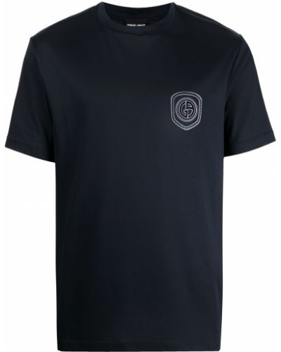 Camiseta con bordado Giorgio Armani negro