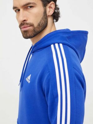 Суичър с качулка с апликация Adidas синьо
