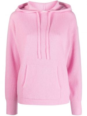 Hoodie i stickad Allude rosa