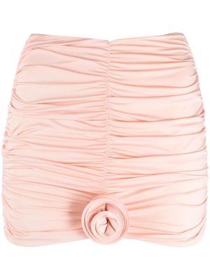Φλοράλ φούστα mini από ζέρσεϋ La Reveche ροζ