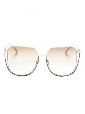 Oversize saulesbrilles Linda Farrow sudrabs