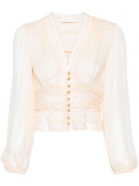 Блуза с v-образно деколте Zimmermann бежово