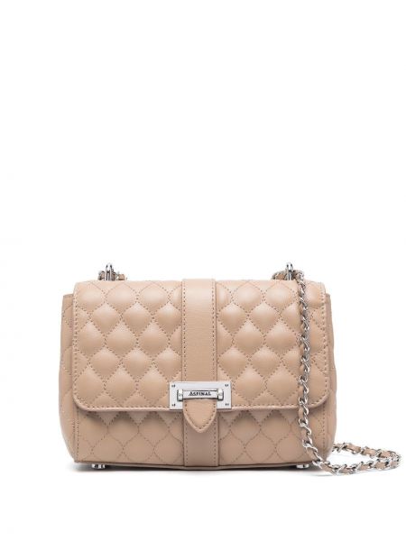 Stepēta dabīgās ādas crossbody rokassoma Aspinal Of London sudrabs