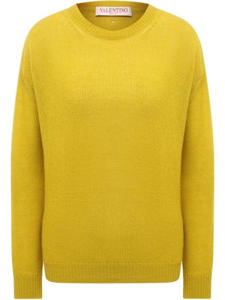 Кашемировый шерстяной свитер Valentino желтый