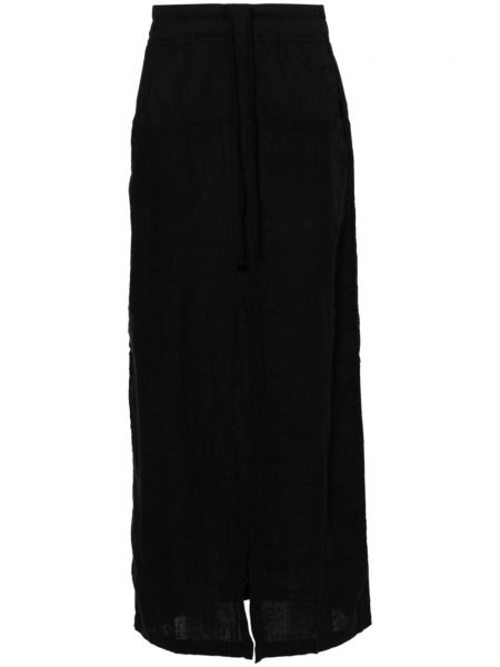 Ľanová dlhá sukňa Thom Krom čierna