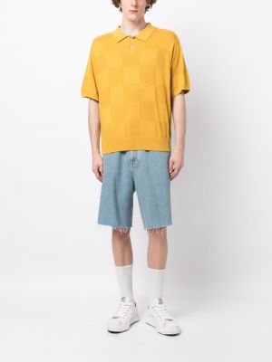 Medvilninis siuvinėtas polo marškinėliai Carhartt Wip geltona