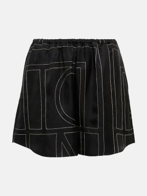 Pantalones cortos de seda Totême negro