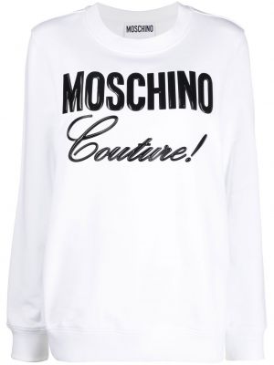 Rund hals sweatshirt Moschino hvit