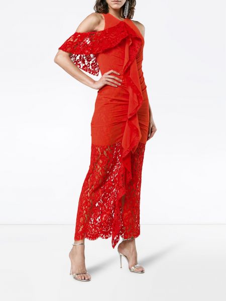 Vestido de cóctel ajustado de encaje Proenza Schouler rojo