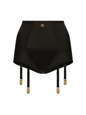Satynowe majtki z wysoką talią Dolce And Gabbana czarne