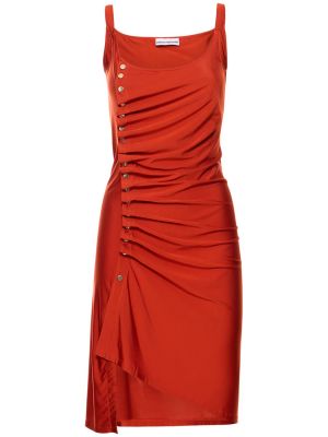 Drapované džerzej viskózové mini šaty Paco Rabanne oranžová