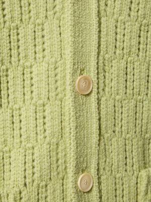 Cárdigan de lana de punto Auralee verde