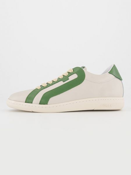 Спортивные кожаные туфли на шнуровке Furla зеленые