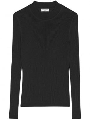 Пуловер с кръгло деколте Saint Laurent черно