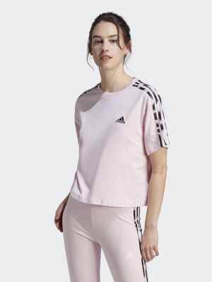Tričko relaxed fit Adidas růžové