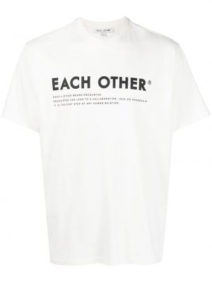 Kokvilnas t-krekls ar apdruku Each X Other balts