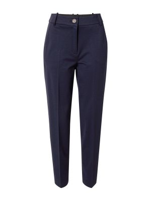 Viskózové skinny nohavice s vysokým pásom na zips Esprit Collection - modrá
