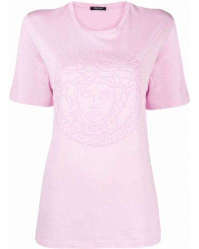 Camiseta de cristal Versace rosa