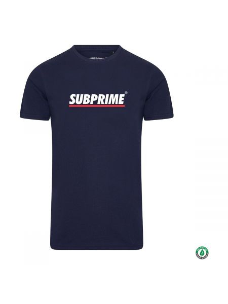 Koszulka w paski z krótkim rękawem Subprime niebieska