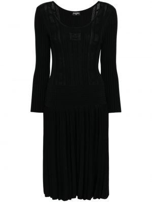 Midi šaty s výšivkou Chanel Pre-owned černé