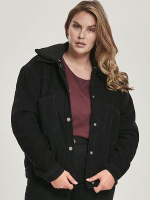 Oversized jakna iz rebrastega žameta Urban Classics črna