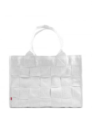 Плетени шопинг чанта Supreme бяло