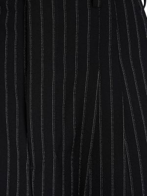 Μάλλινο παντελόνι με ψηλή μέση σε φαρδιά γραμμή Ami Paris μαύρο