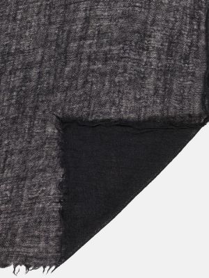 Kašmírový hedvábný vlněný šál Ann Demeulemeester černý