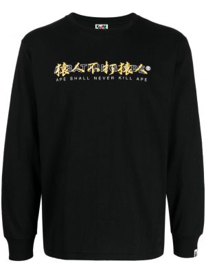 T-shirt di cotone con stampa A Bathing Ape® nero