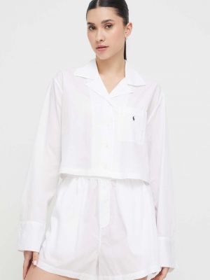 Памучна пижама Polo Ralph Lauren бяло