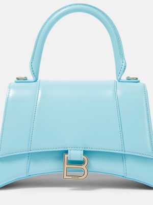 Kožna shopper torbica Balenciaga plava