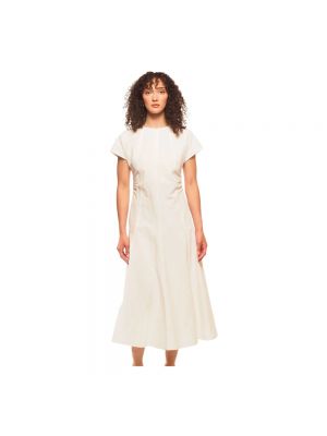 Sukienka z okrągłym dekoltem na czas wolny Jil Sander - biały