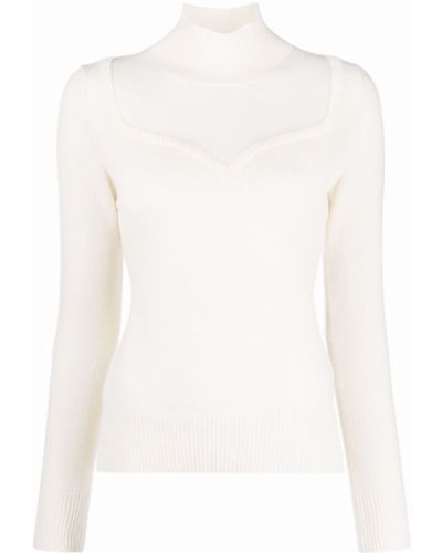 Кашмирен пуловер Alexander Mcqueen бяло