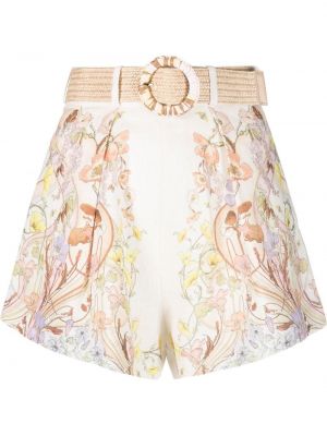 Floral shorts Zimmermann hvit