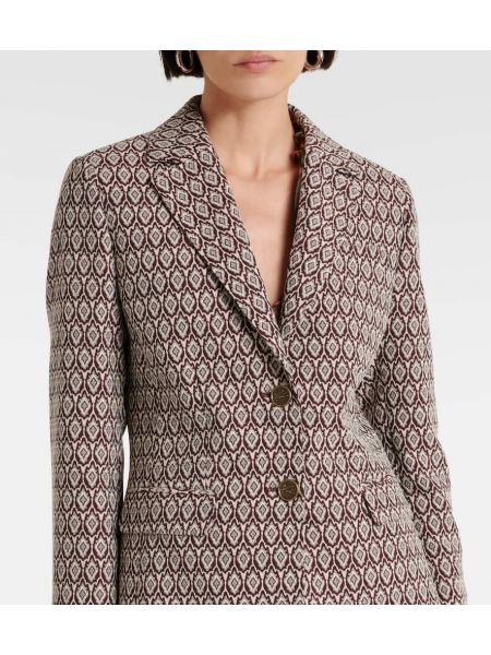 Baskılı pamuk blazer Etro bej