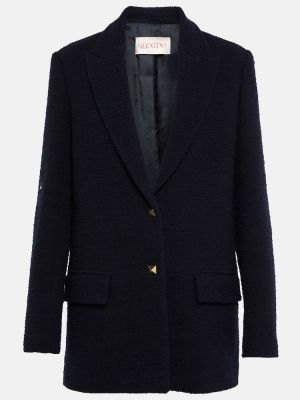 Tweed woll blazer Valentino blau