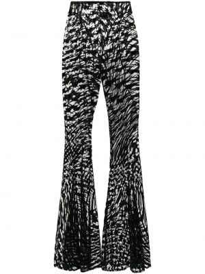 Pantalon à imprimé en mesh à motif étoile Mugler noir