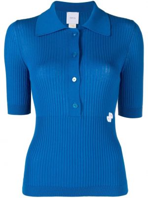 Плетена поло тениска бродирана Patou синьо