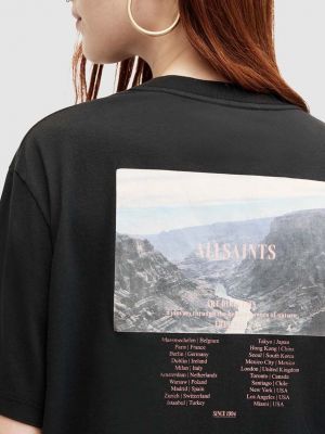 Bavlněné tričko Allsaints černé