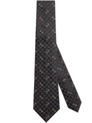 Selyem nyakkendő Gucci fekete