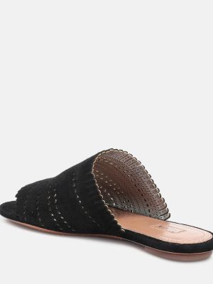 Semišové sandále Alaã¯a čierna