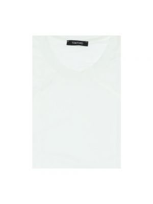 Camisa de algodón de modal Tom Ford blanco