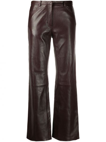 Pantalones rectos de cintura alta Sandro Paris marrón