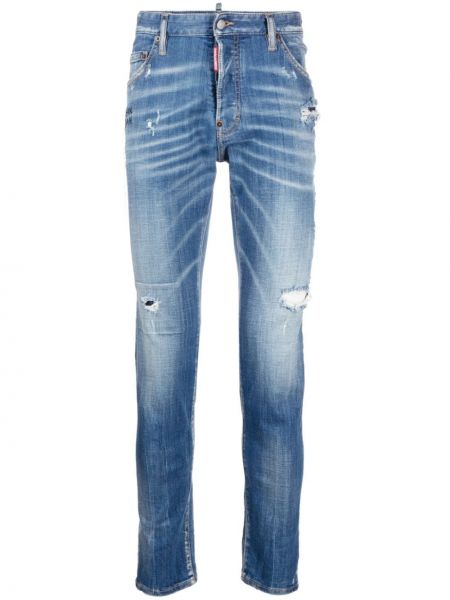 Jeans skinny di cotone Dsquared2 blu